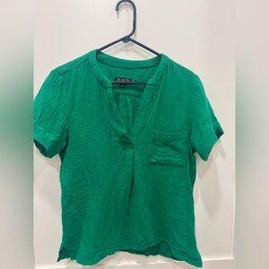 J. Crew Vibrant Green Blouse